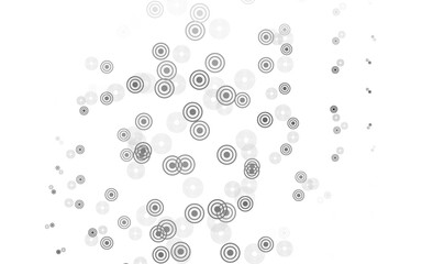 Light Gray vector background with bubbles.