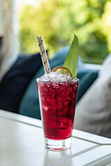 summer mocktail in the cafe