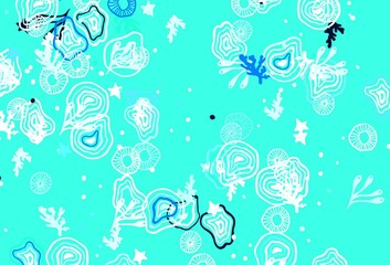 Light Green vector template with chaotic shapes.