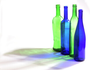 bottle with its shadow with white background