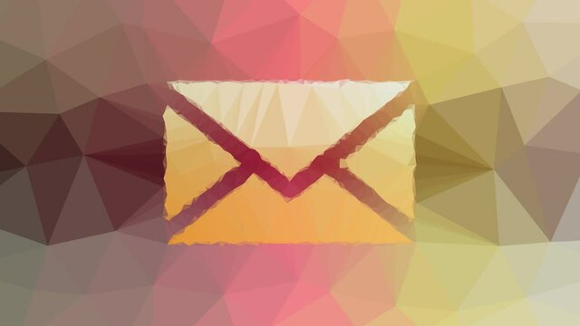 envelope letter mail stamp send inbox message fade technological tessellating looping pulsing polygons