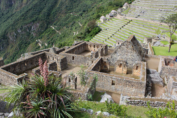 Fototapeta na wymiar Machu Picchu, view on this ancient Inca city. Stunning location and landscape of this UNESCO world heritage site