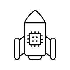 Space Expedition Rocket line icon