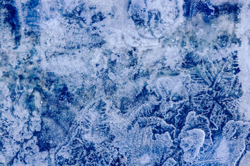 Fototapeta na wymiar Ice frozen winter textured cold blue north background