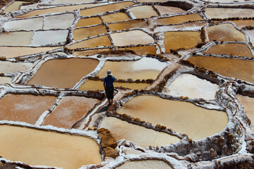 the color scheme of the salt mines at Maras, Sacred Valley Peru, near Cuzco