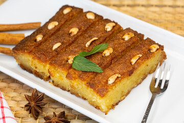 Turkish Dessert Sambali or Damascus Dessert (Sam Tatlisi)