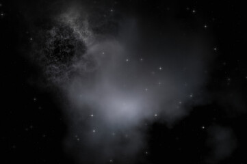 Star field in galaxy space with colorful nebula. Sci fi background of deep space. Ethereal wallpaper.