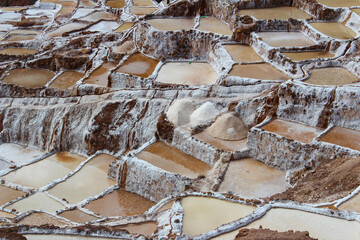 the color scheme of the salt mines at Maras, Sacred Valley Peru, near Cuzco