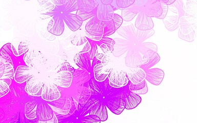 Light Pink vector abstract pattern with flowers