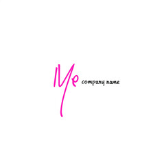 Me initial beauty monogram and elegant logo design