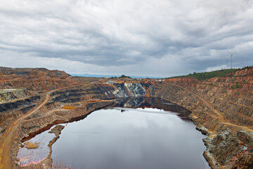 copper mine open pit in Tharsis, Huelva