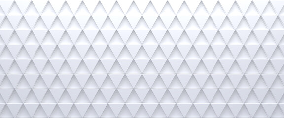 Obraz premium White tiled triangular abstract background. Extruded triangles surface. 3d render.
