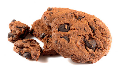 isolated image of cookie and chocolate close up