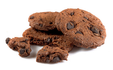 isolated image of cookie and chocolate close up