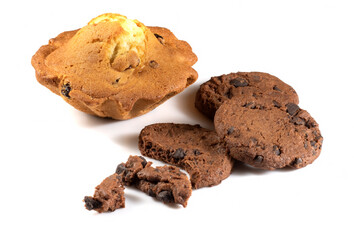 isolated image of cookie and chocolate close up