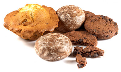 isolated image of cookie and chocolate close up