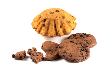 isolated image of cookie and chocolate close up