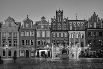 The Market Square with historic tenement houses and christmas decorations