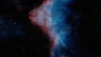 nebula gas cloud in deep outer space, Science fiction illustrarion, colorful space background with stars 3d render
