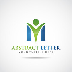 Abstract Letter M Logo template. Vector Illustrator eps.10