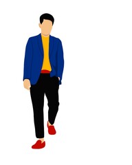 people illustration, teenager with a white background