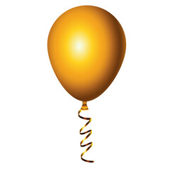 balloon helium golden decoration icon