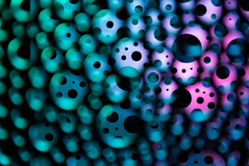 Background of colourful surreal and chaotic abstract light circles. 