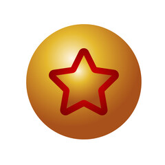 happy merry christmas golden ball with red star decorative icon