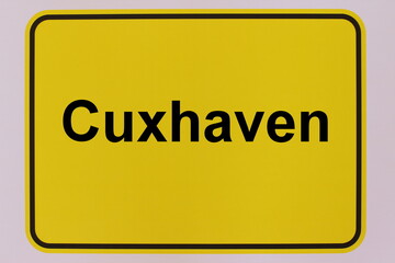Illustration eines Stadteingangsschildes der Stadt Cuxhaven