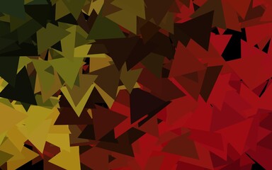Dark Green, Red vector background with polygonal style.