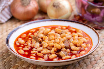 Turkish foods; dried bean (kuru fasulye)