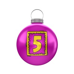 3d render Christmas decorative ball with the letter