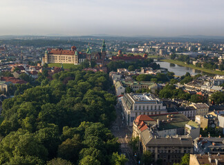 Planty, the Castle of the Kings of Poland and the Vistula