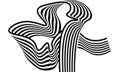 Simple black and white wave line background.