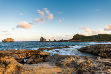 Anse des Chateaux Beach with view of Point des Colibris in the background - Guadeloupe - 399350736