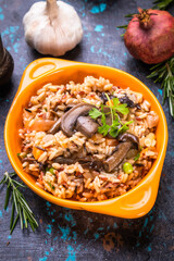 Risotto with mushrooms ande vegetables