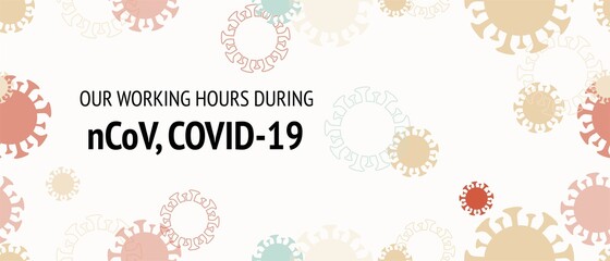 Working Hours During COVID 19, nCoV. Seamless Corona Virus Pattern. Virus