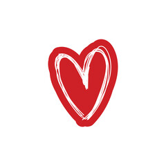 Heart doodle illustration. Hand drawn love symbol. Valentine's day vector icon.