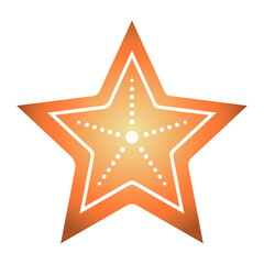 happy merry christmas golden star with five pointed and lights