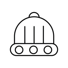 Three buttons Beanie hat line icon