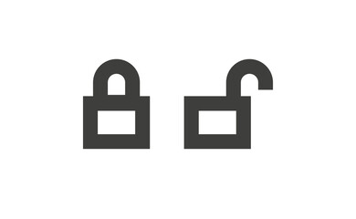 Lock icon in flat style. Security symbol vector illustration. Padlock open an closed.