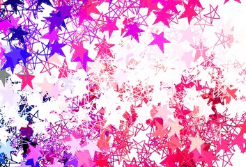 Light Pink vector layout with bright stars.