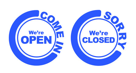 open closed sign on white background