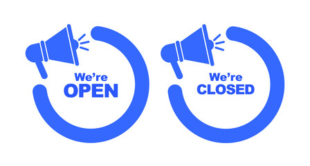 open closed sign on white background