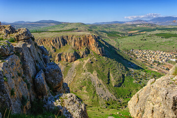 Panoramic view from Mount Arbel in Israel