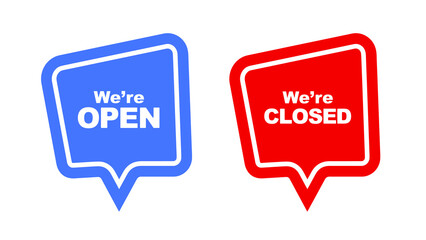 open closed sign on white background