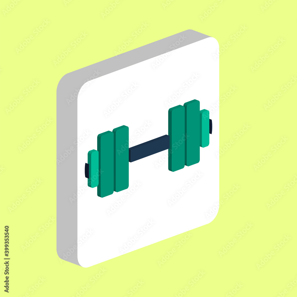 Poster dumbbell simple vector icon. illustration symbol design template for web mobile ui element. perfect 