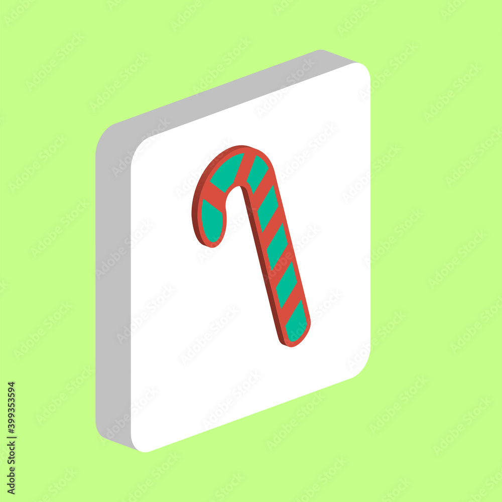 Poster candy cane simple vector icon. illustration symbol design template for web mobile ui element. perfec