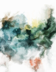 Watercolor painted background. Abstract Illustration wallpaper. Brush stroked painting. 2D Illustration.