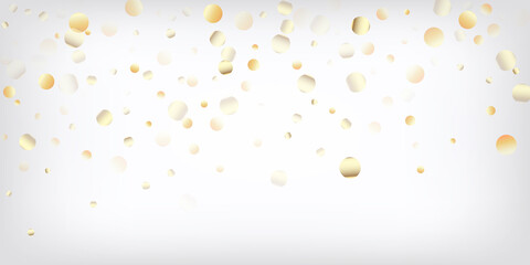 Gold, Silver VIP Falling Bokeh Confetti. Glamour